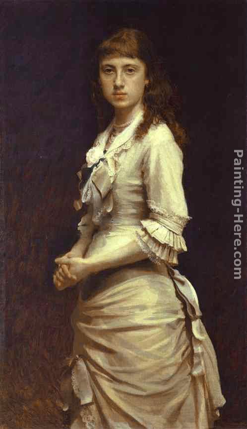 Portrait of Sophia Kramskaya, the Artist's Daughter painting - Ivan Nikolaevich Kramskoy Portrait of Sophia Kramskaya, the Artist's Daughter art painting